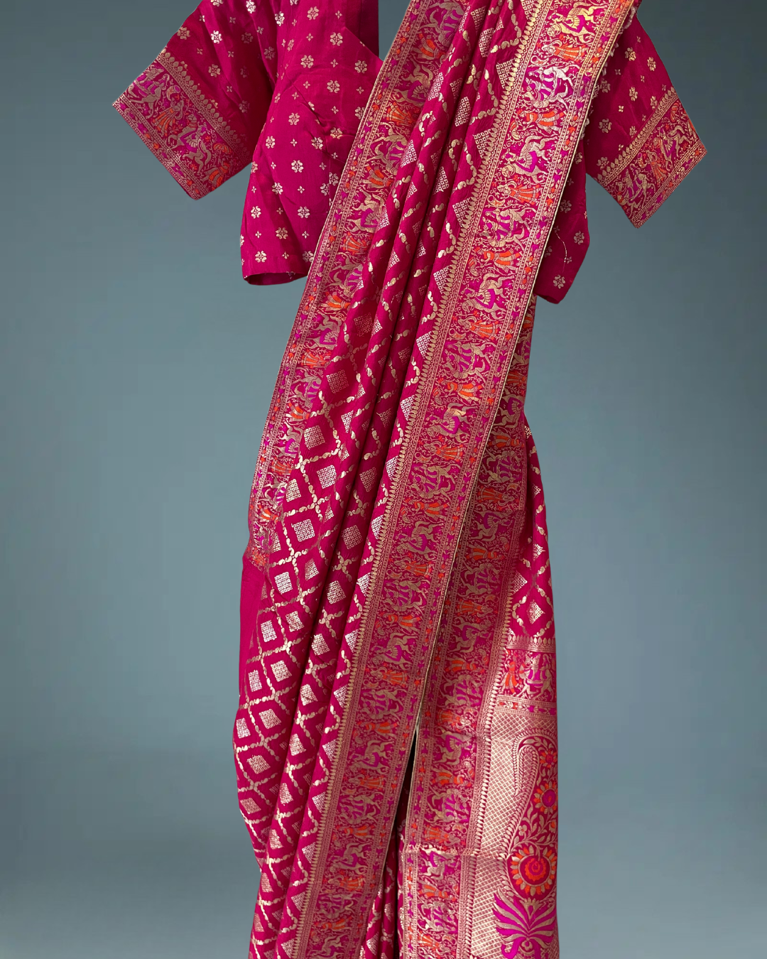 Pure Banarasi Silk gharchola saree in wedding baraat borders