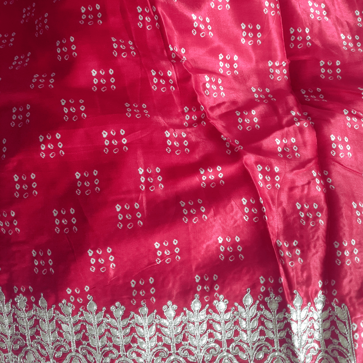 Banarasi Gajji Satin Silk Hand painted Bandhej Saree in all over gota patti hand work - Kalyanam By Swati