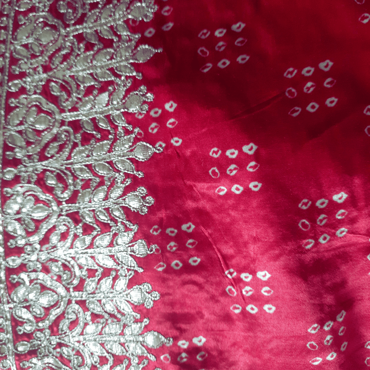 Banarasi Gajji Satin Silk Hand painted Bandhej Saree in all over gota patti hand work - Kalyanam By Swati