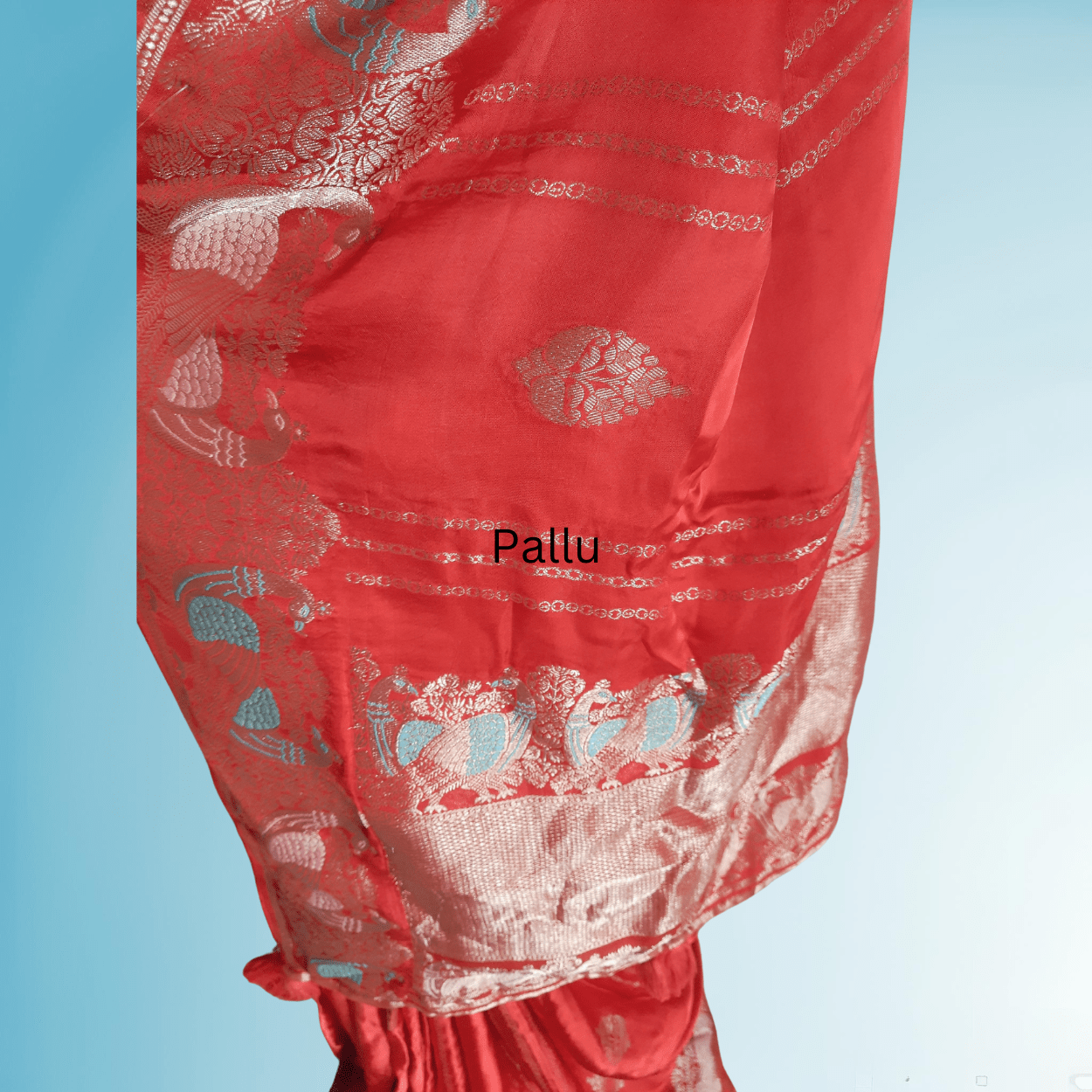 Banarasi Satin Mashru Silk Saree in peacock meenakari zari motifs - Kalyanam By Swati