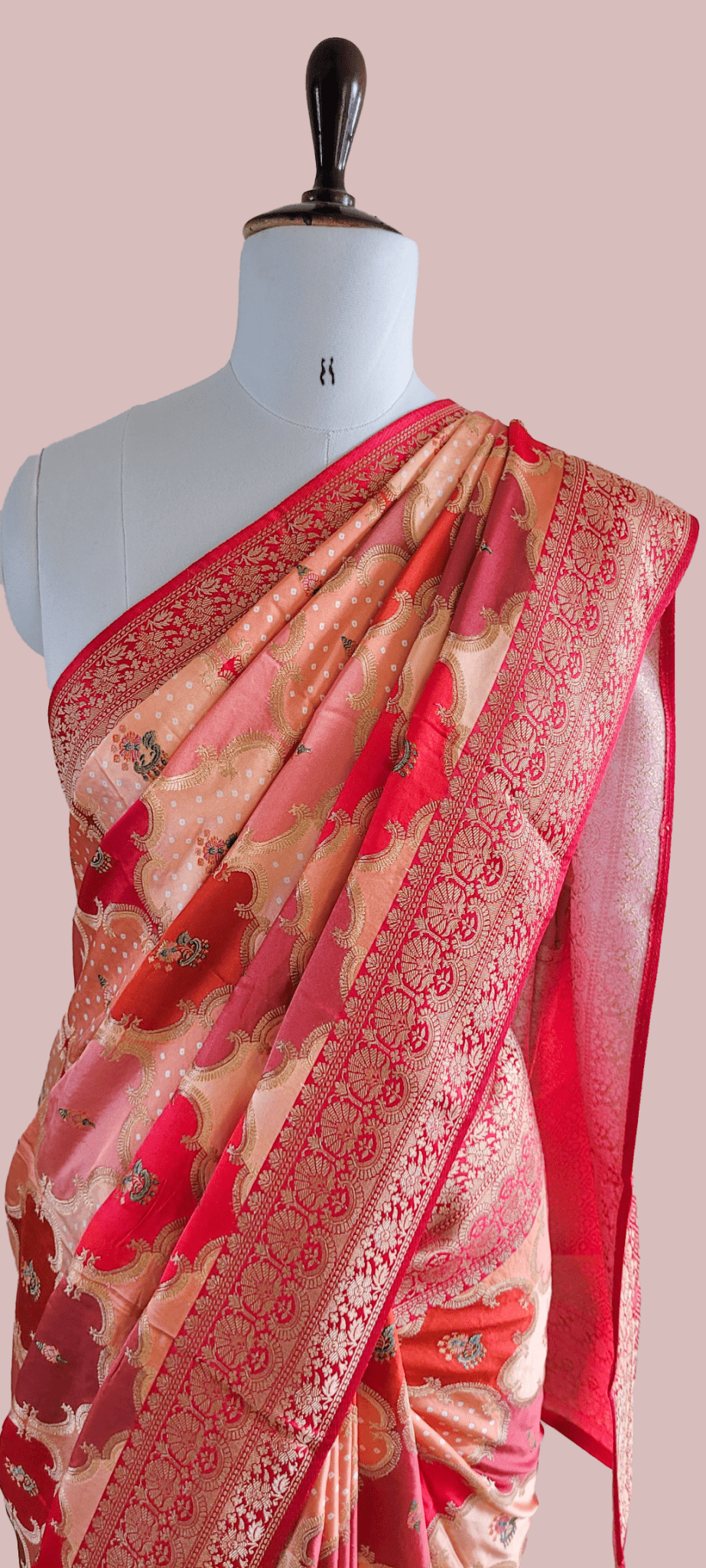 Banarasi Satin Mashru Silk Saree in Rangkaat Zari Weaving in Red Colour - Kalyanam By Swati