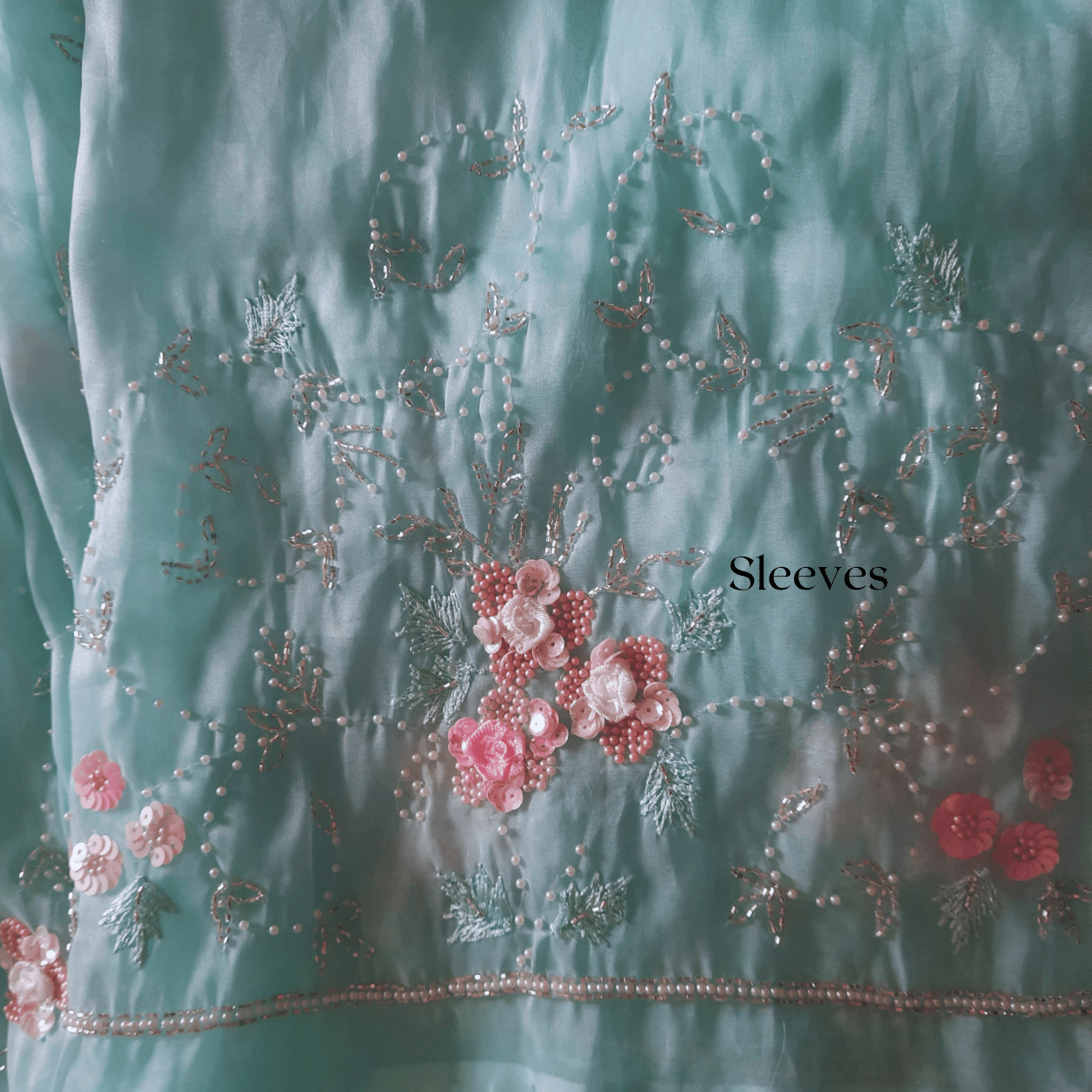 Party Wear Pure Organza Saree in pastel shades - Kalyanam By Swati