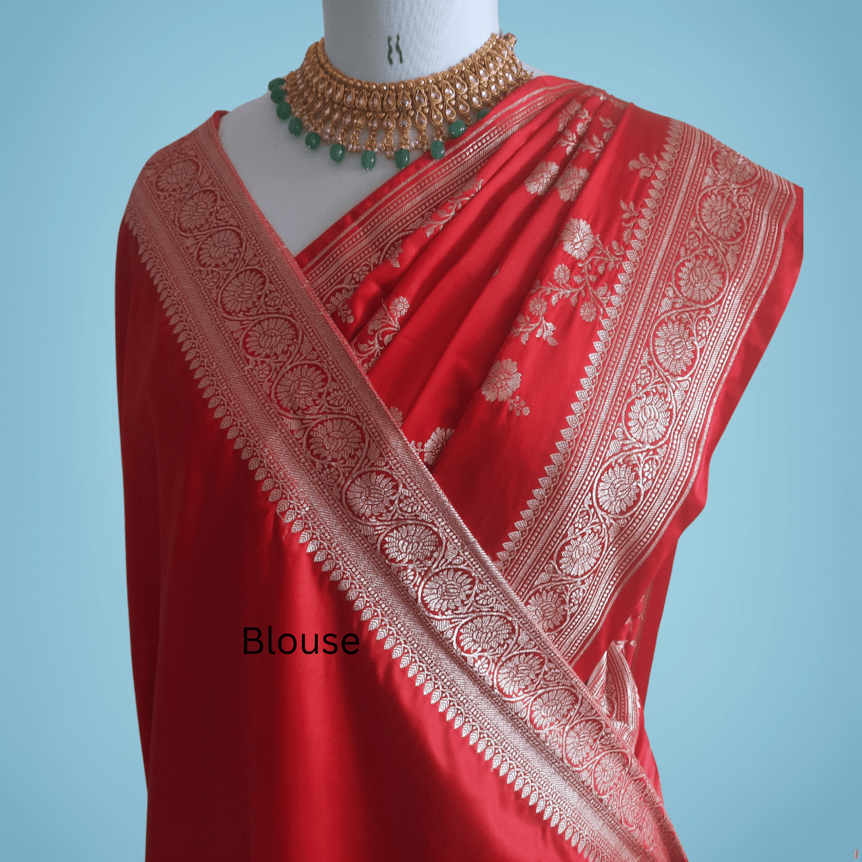 Pure Banarasi Mashru Satin Silk Saree in Red Color - Kalyanam By Swati