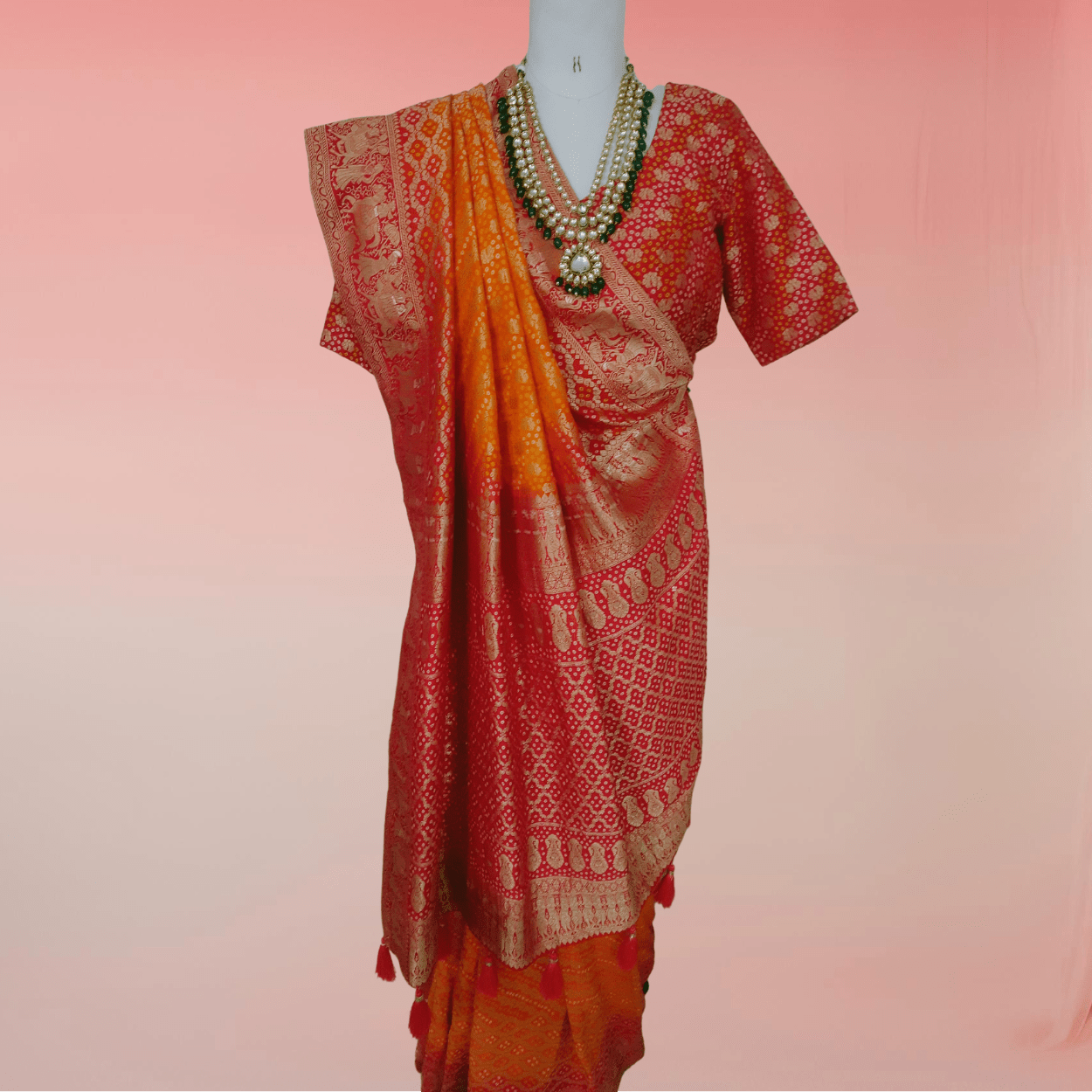 Pure Banarasi Silk Saree in Bandhani Weaving - Kalyanam By Swati