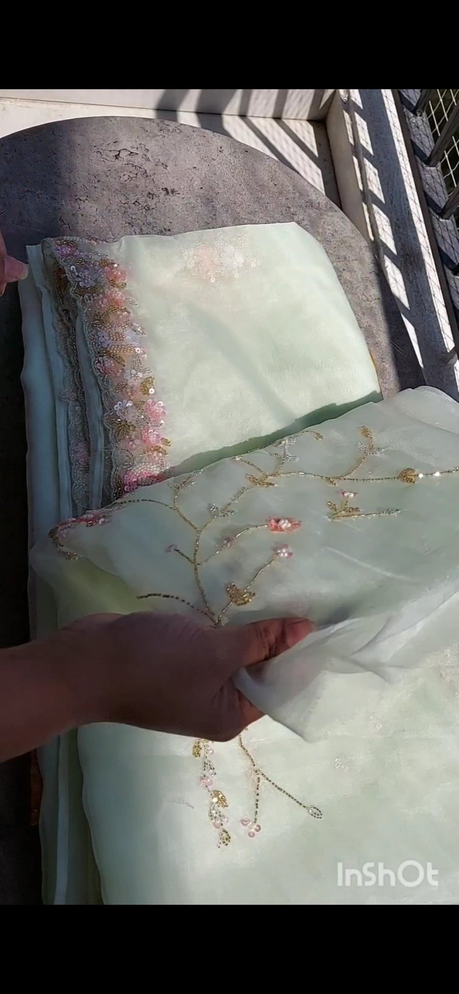 Pure organza party wear saree in handwork - Kalyanam By Swati