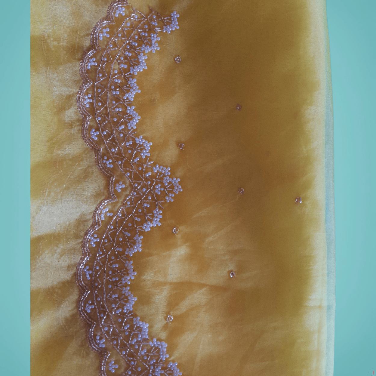 Pure Organza Saree in heavy cut dana and pearl handwork - Kalyanam By Swati