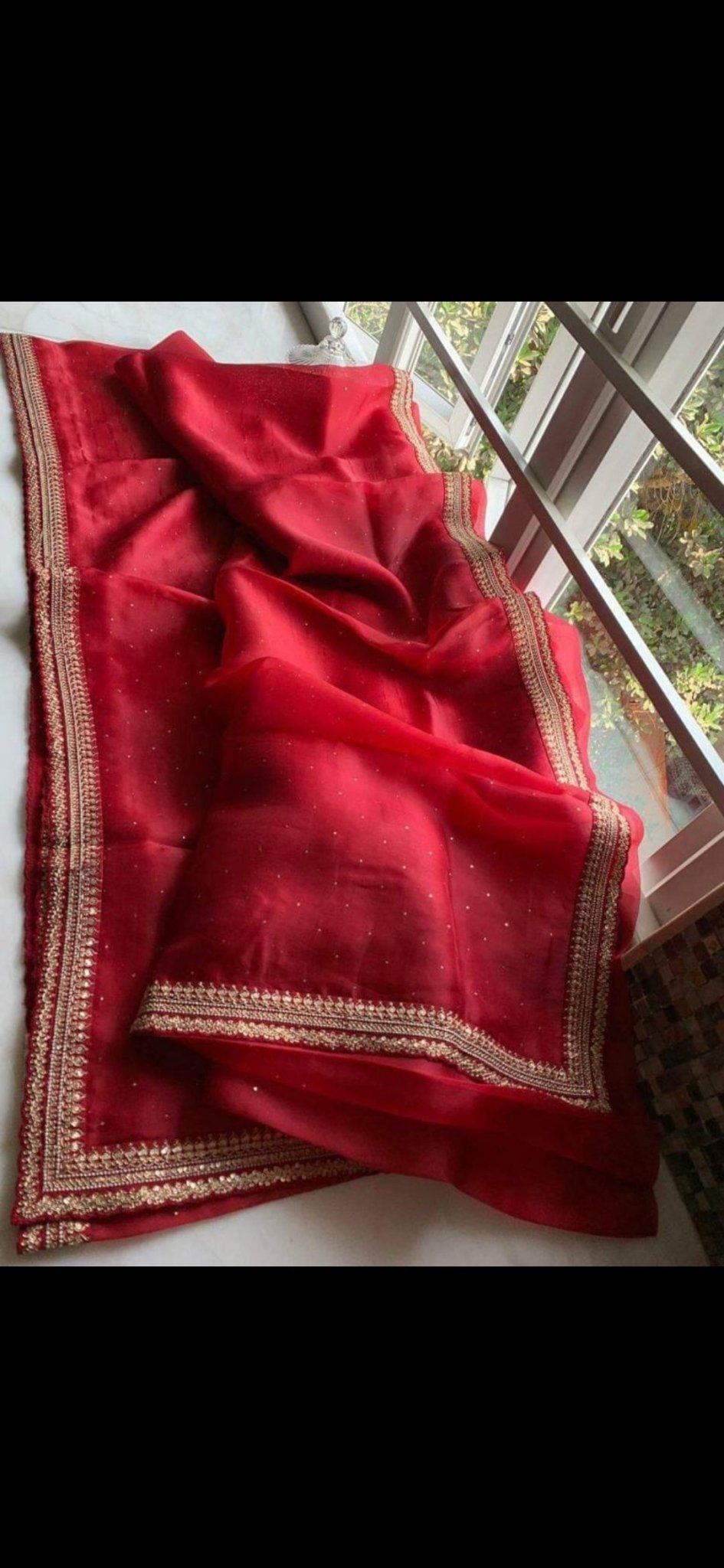 Pure organza saree in mukaish handwork - Kalyanam By Swati