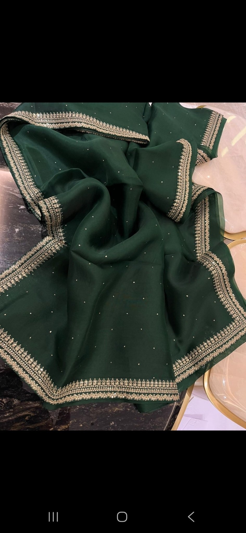 Pure organza saree in mukaish handwork - Kalyanam By Swati