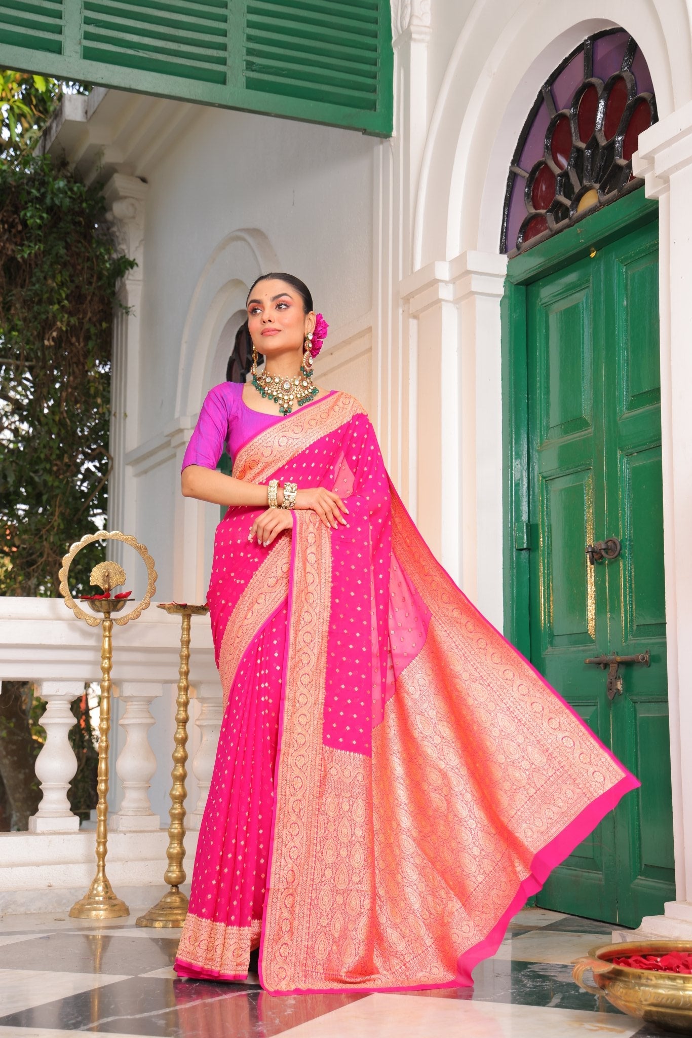 Silkmark Certified Pure Banarasi Khaddi Georgette Saree - Kalyanam By Swati