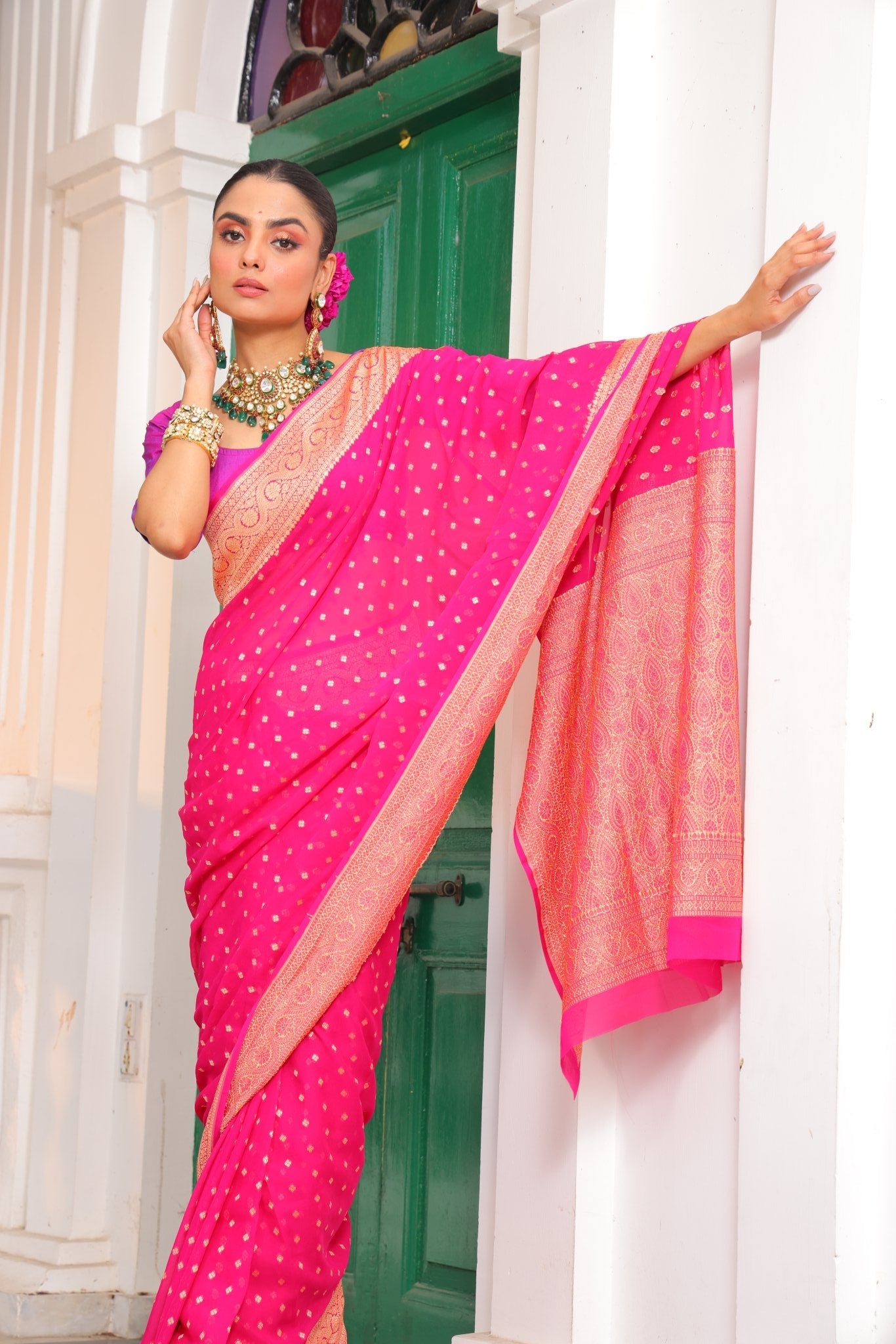 Silkmark Certified Pure Banarasi Khaddi Georgette Saree - Kalyanam By Swati