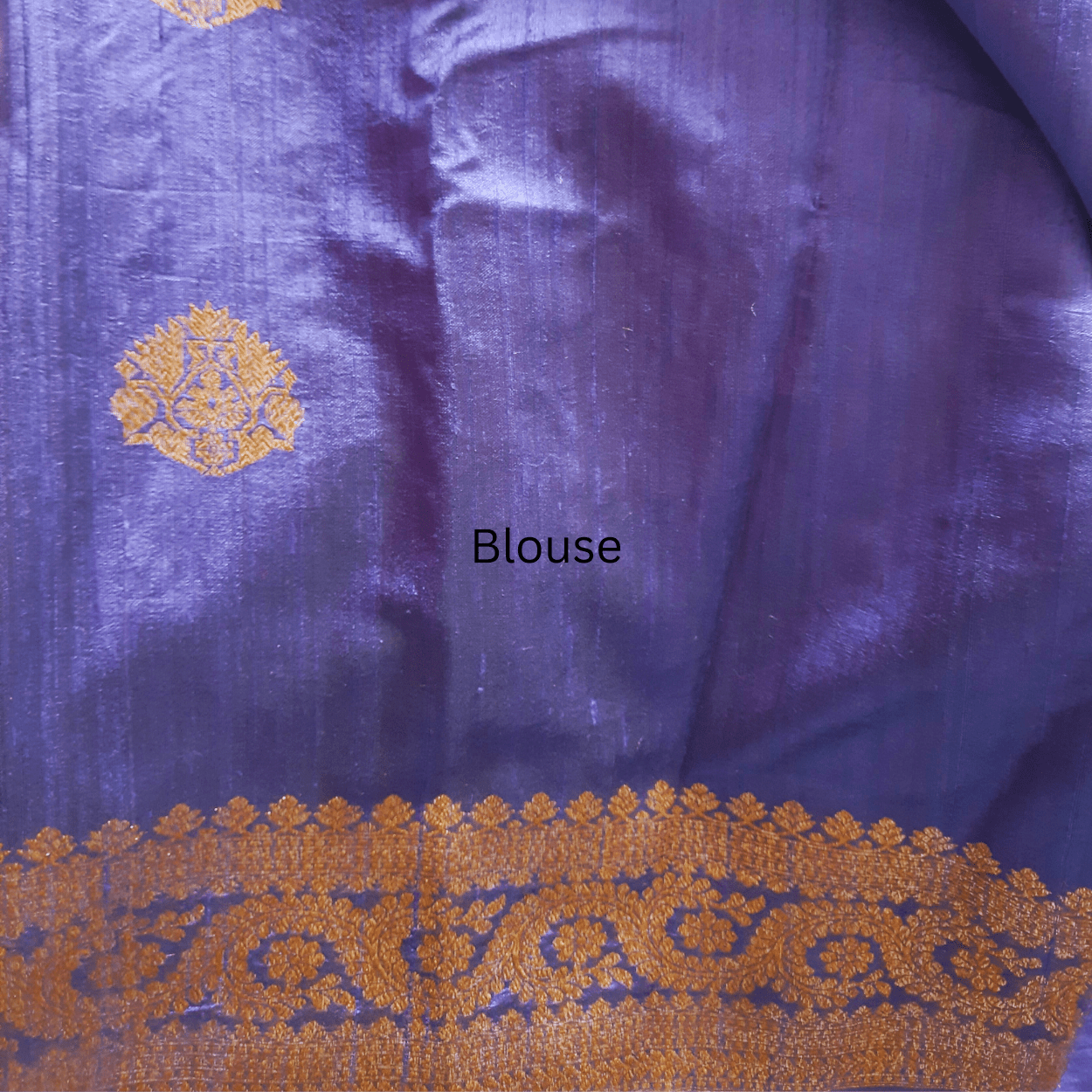 Silkmark certified Pure Banrasi Raw Silk Tussar Saree in Antique zari weaving - Kalyanam By Swati