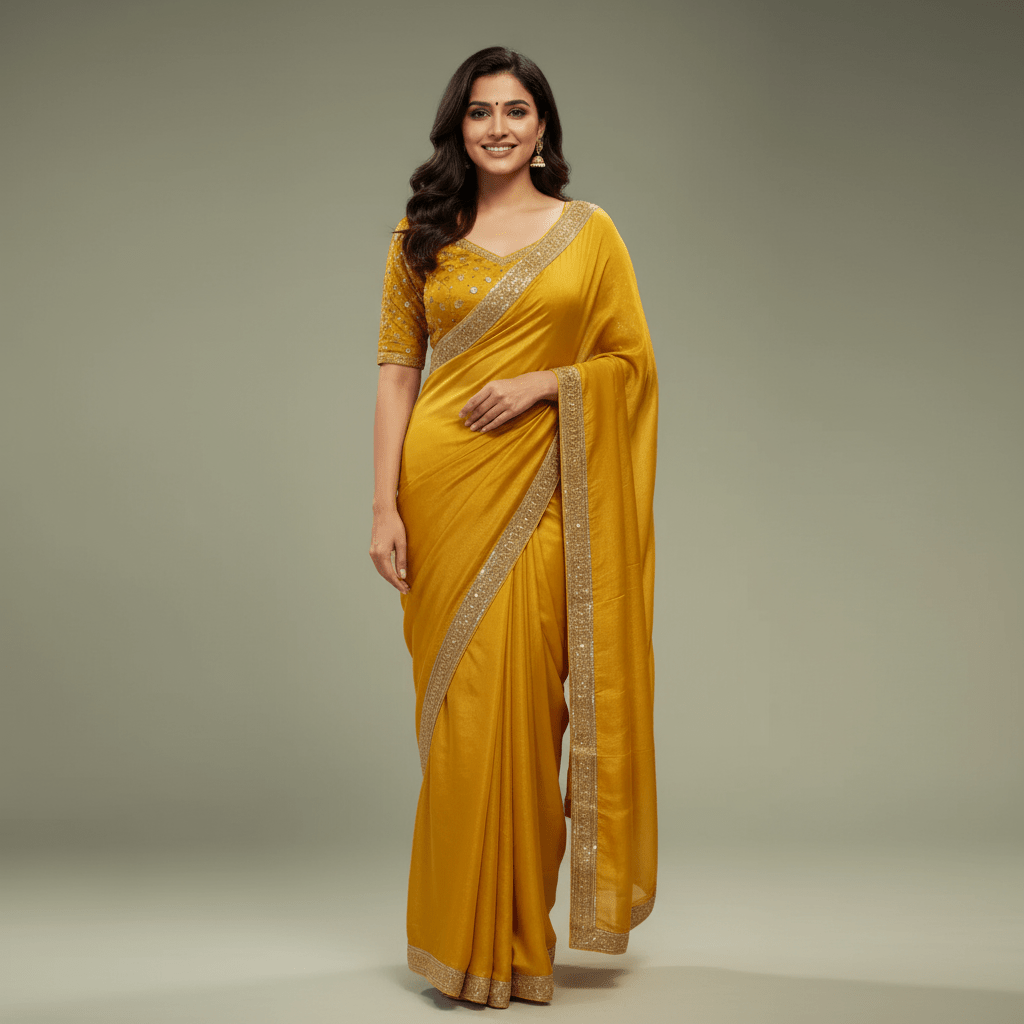 Yellow Tissue Silk saree in Handmade Sabyasachi Inspired Lace Borders - Kalyanam By Swati