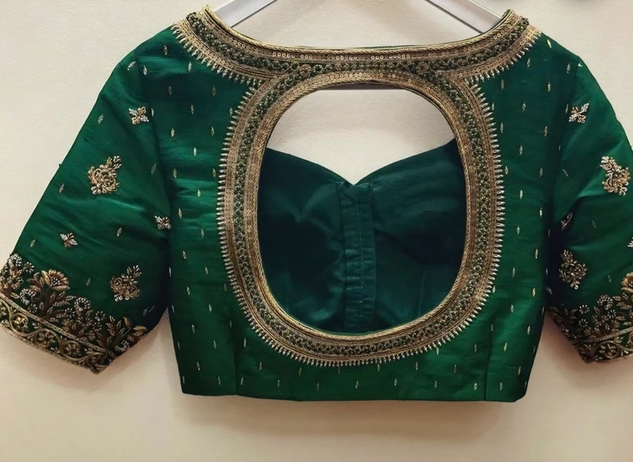 Designer handmade blouse in hand zardozi maggam work (Made on Order Only) - Kalyanam By Swati