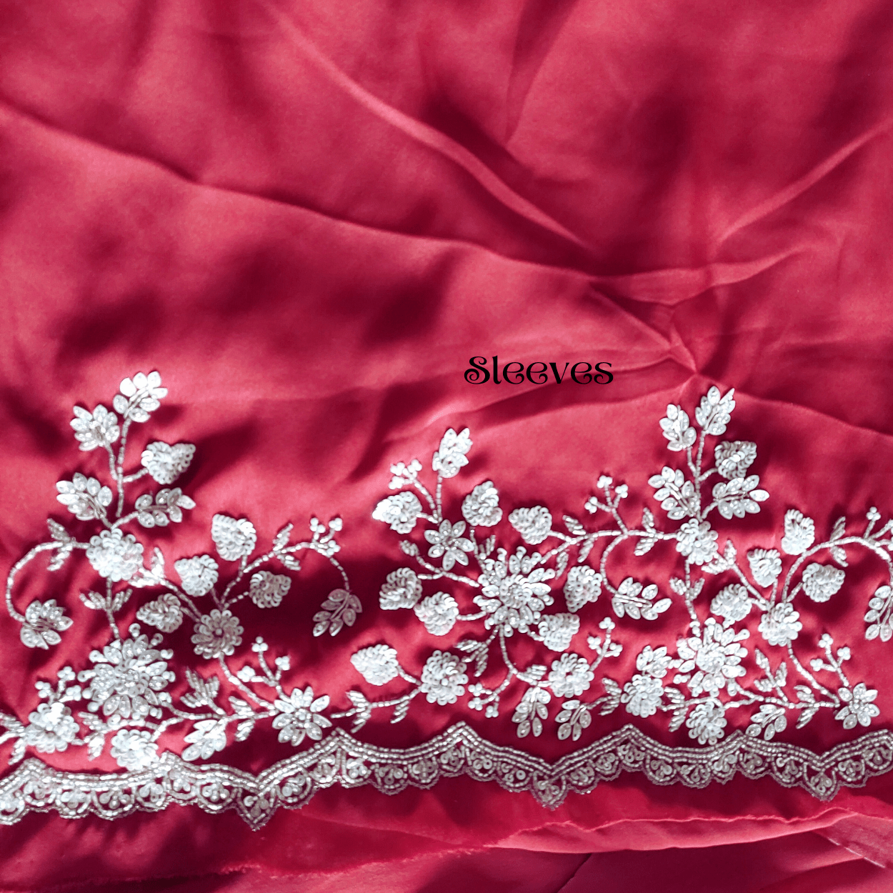 Party wear Pure Crepe Satin Crepe silk saree in Maroon red color - Kalyanam By Swati