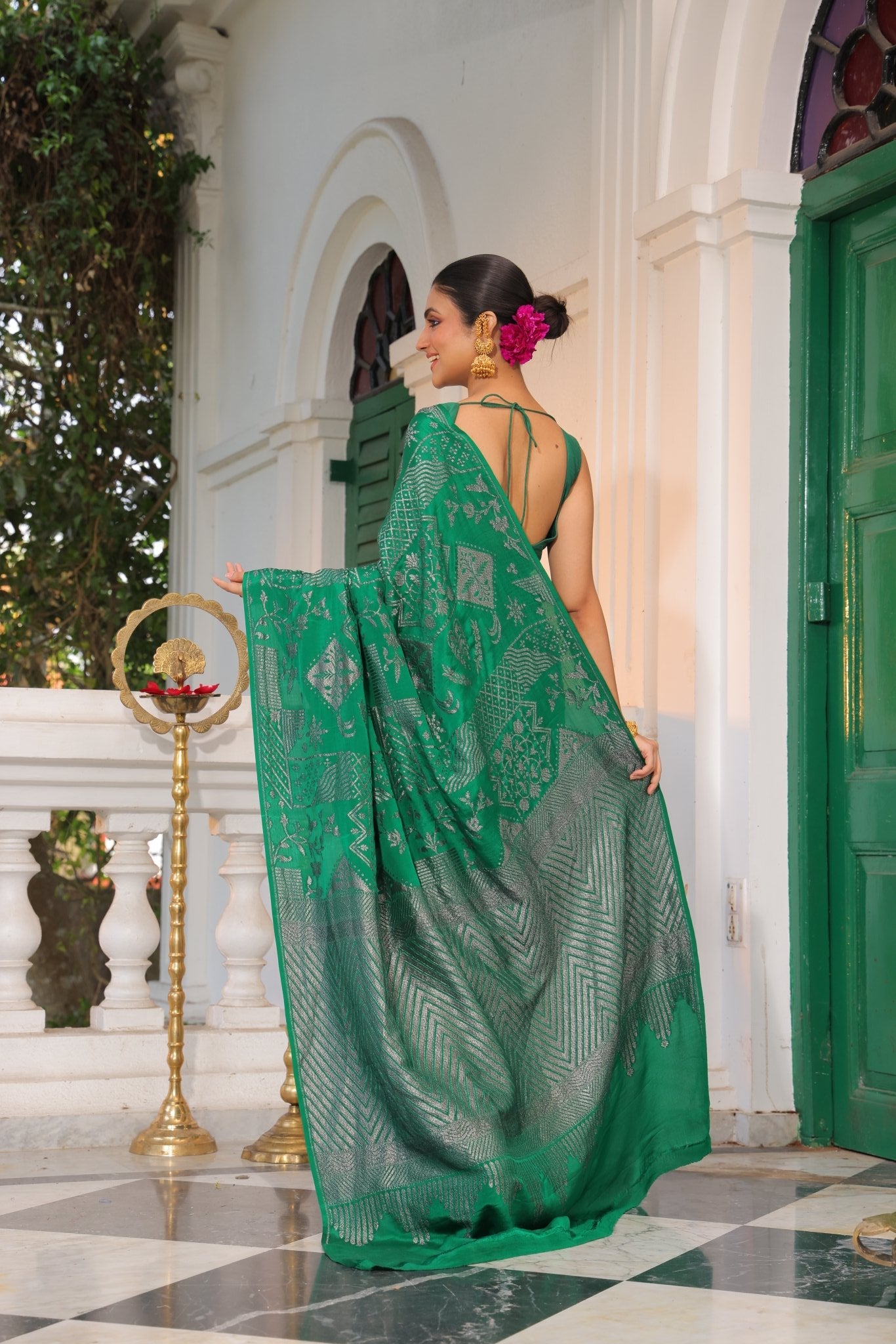 Pure Banarasi Khaddi Crepe Georgette Saree - Kalyanam By Swati