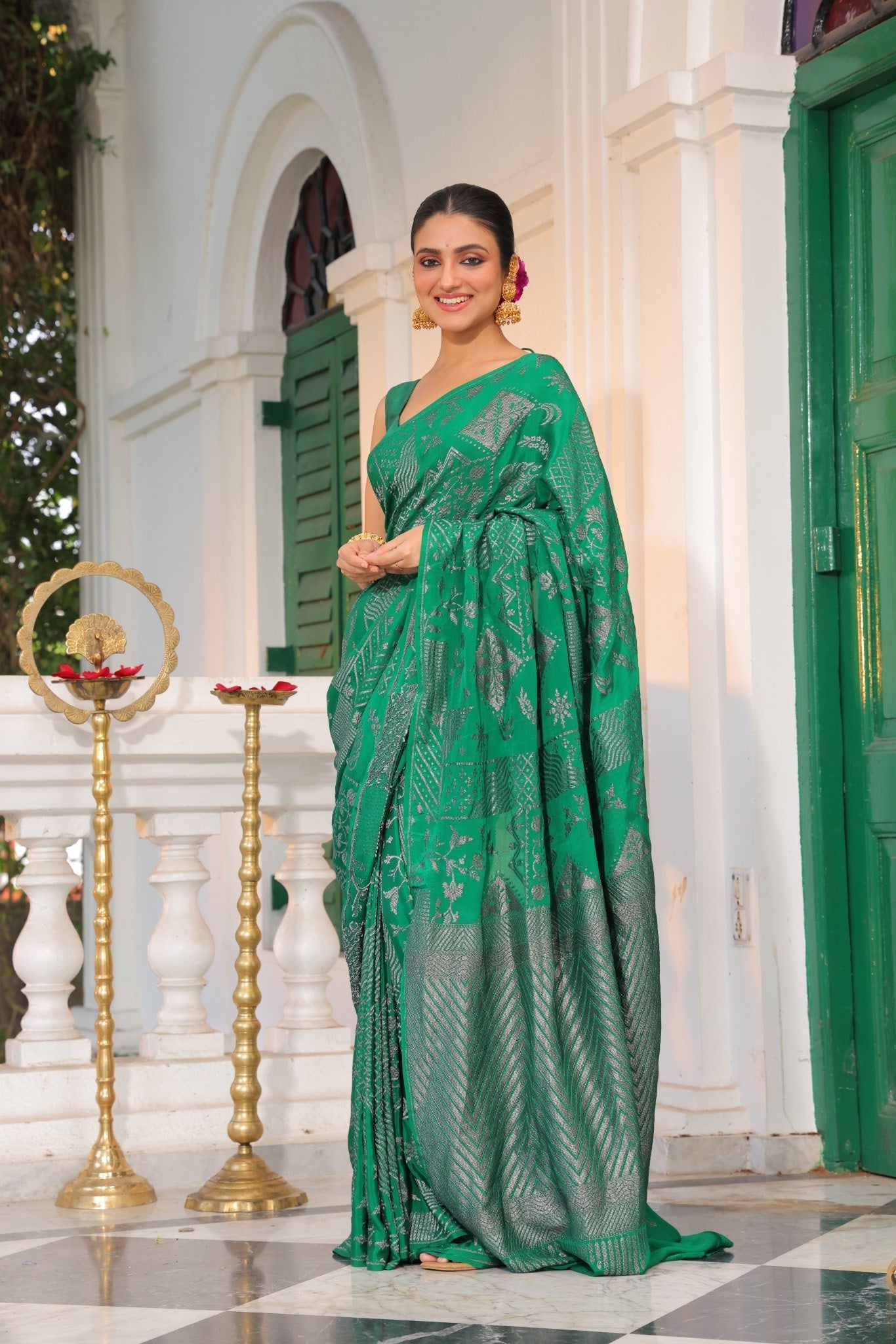 Pure Banarasi Khaddi Crepe Georgette Saree - Kalyanam By Swati