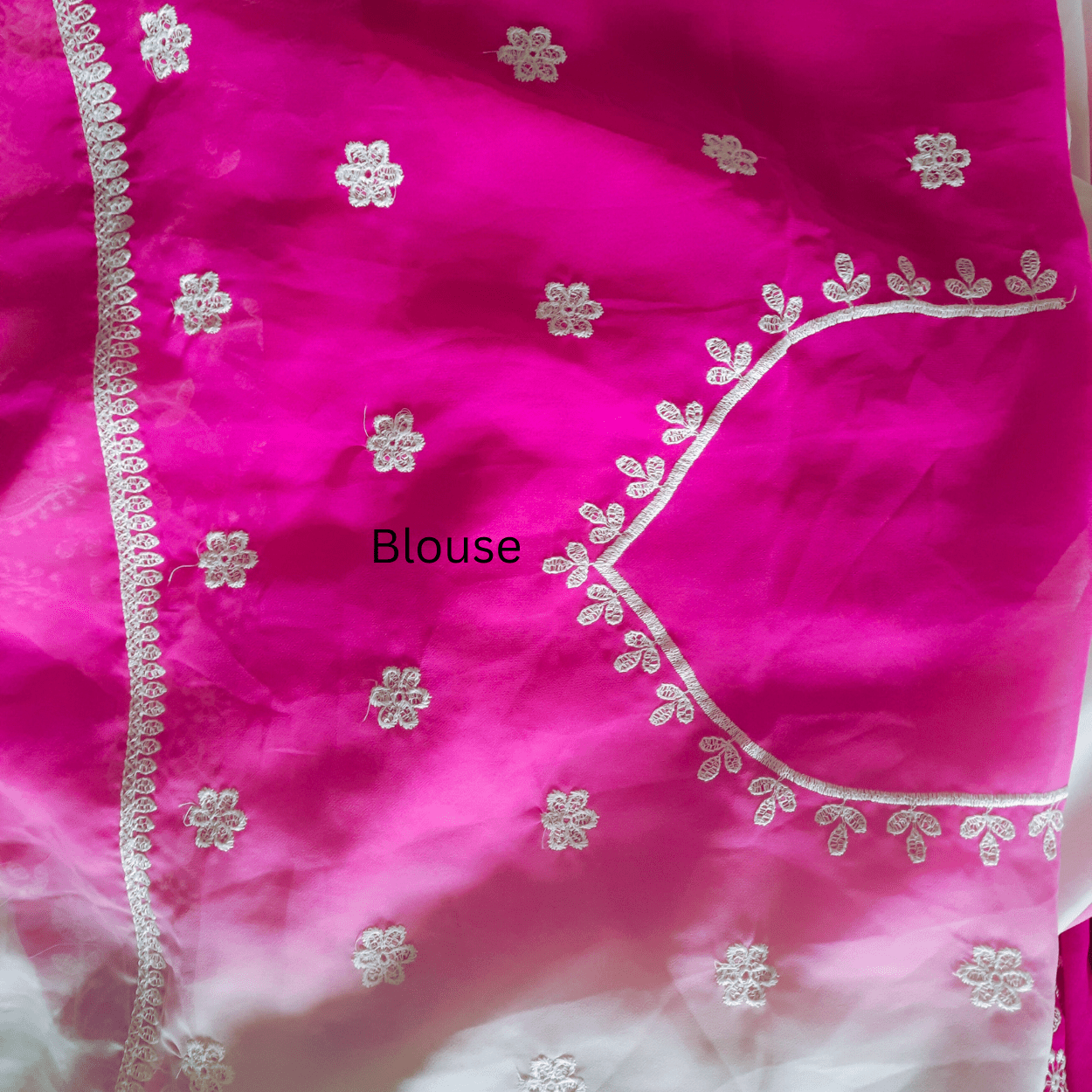Pure Georgette Chikankari Saree in ombre shades - Kalyanam By Swati