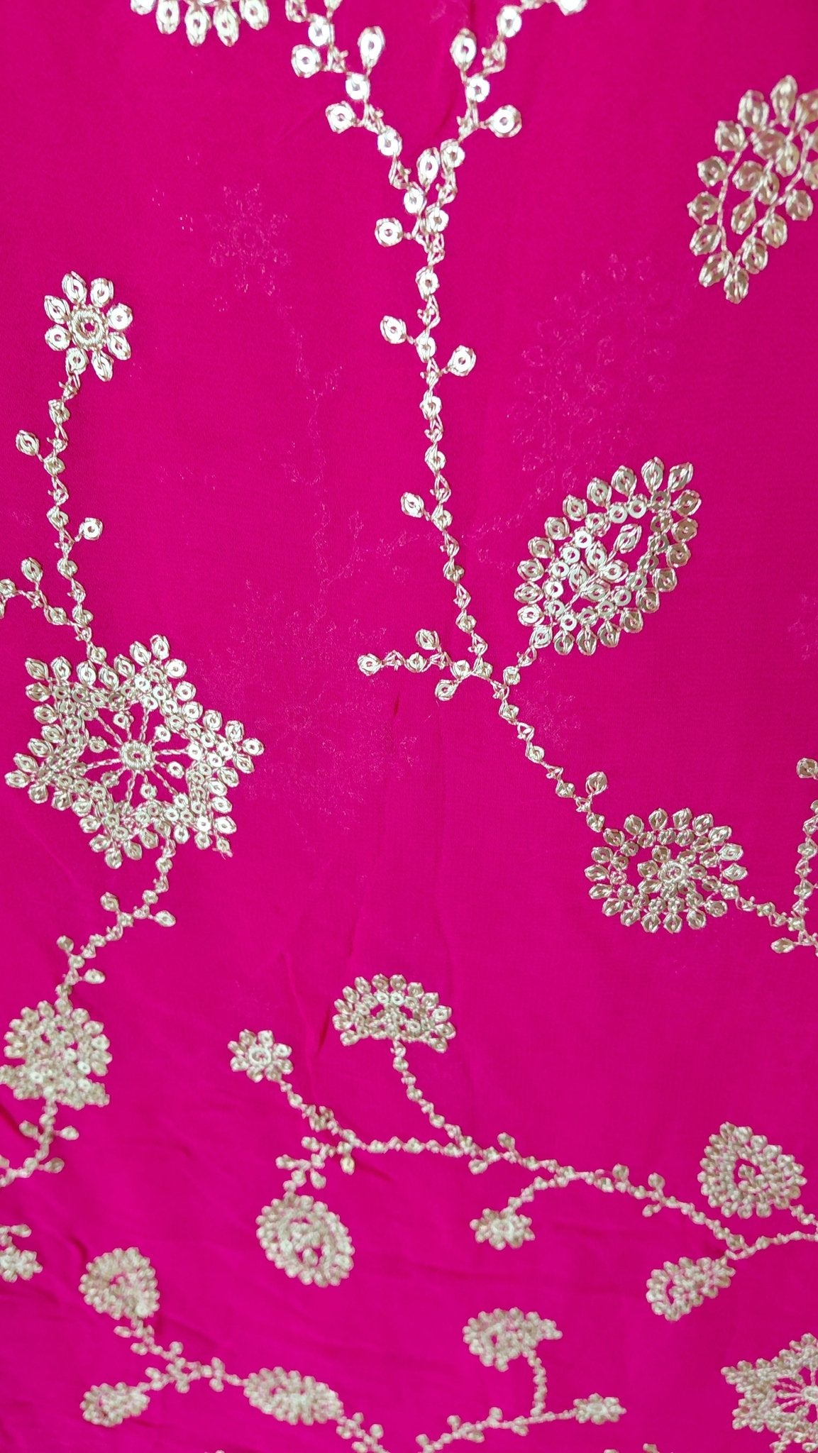 Pure Georgette Saree in hand dabka jaal embroidery - Kalyanam By Swati