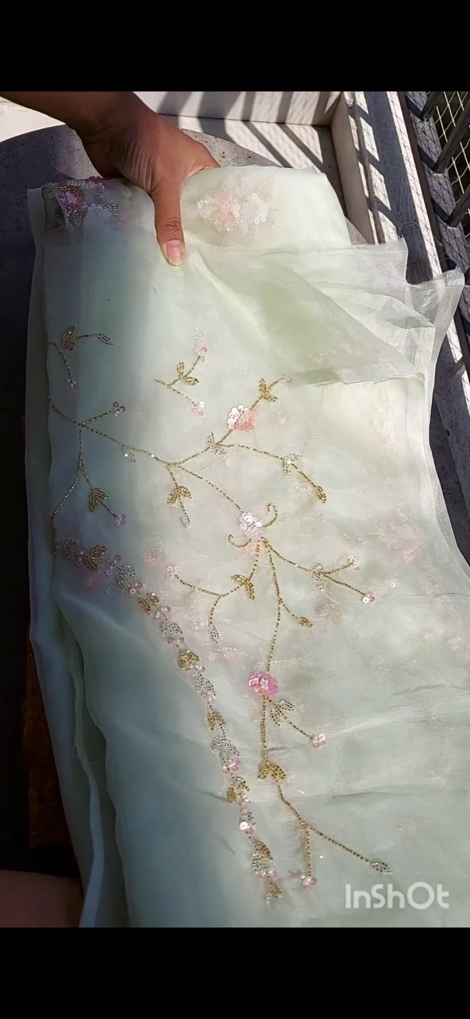 Pure organza party wear saree in handwork - Kalyanam By Swati