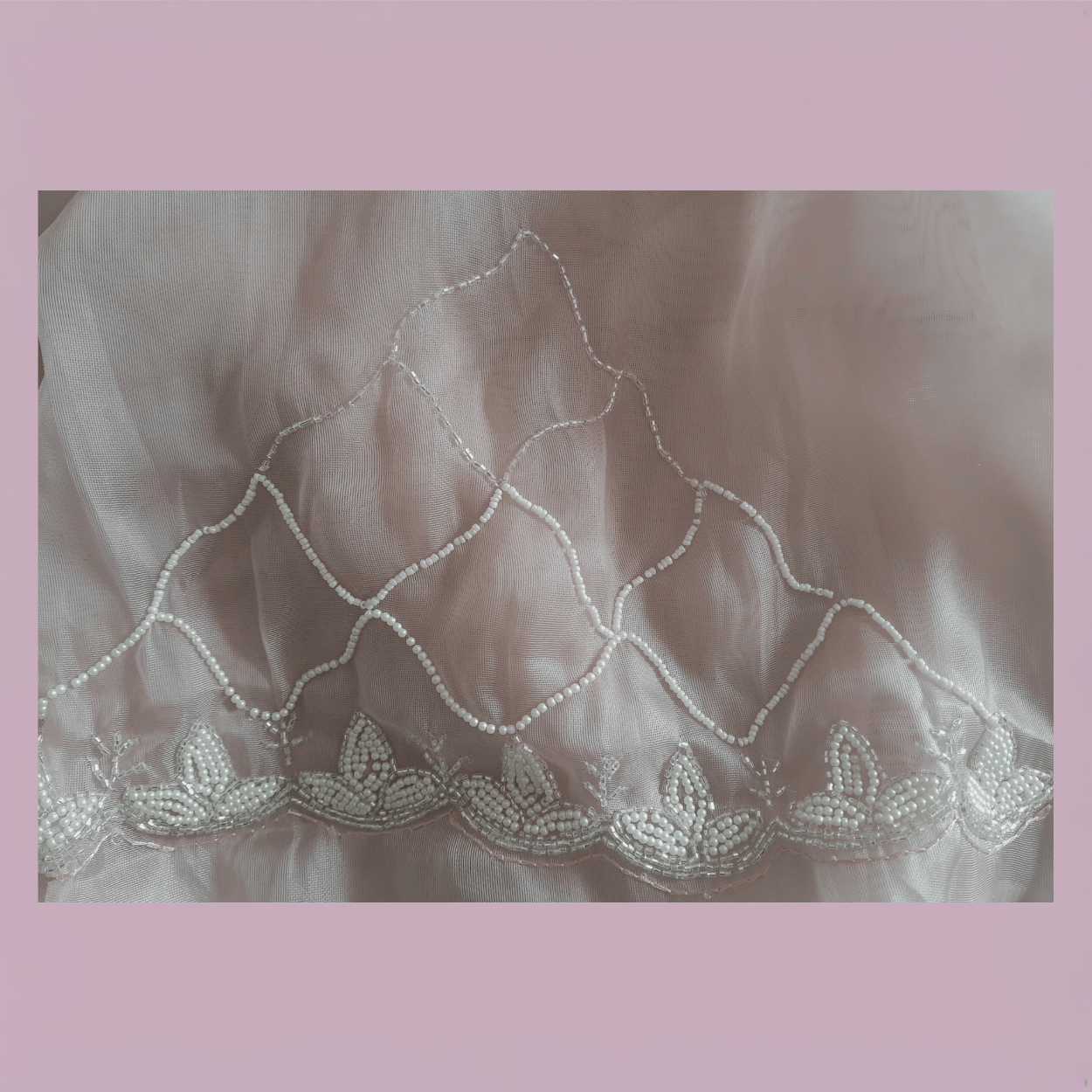 Pure Organza Saree in heavy cutdana and pearls Jaal handwork - Kalyanam By Swati