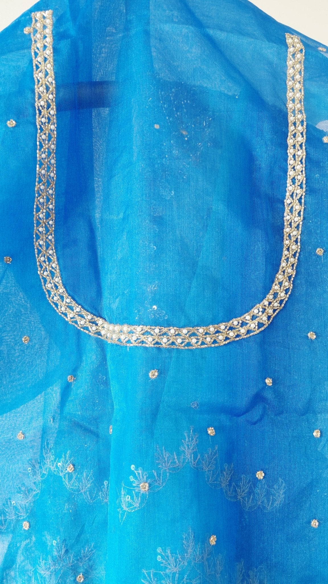 Pure Organza Saree in heavy zardozi handwork in ombré shades (Not viscose organza) - Kalyanam By Swati