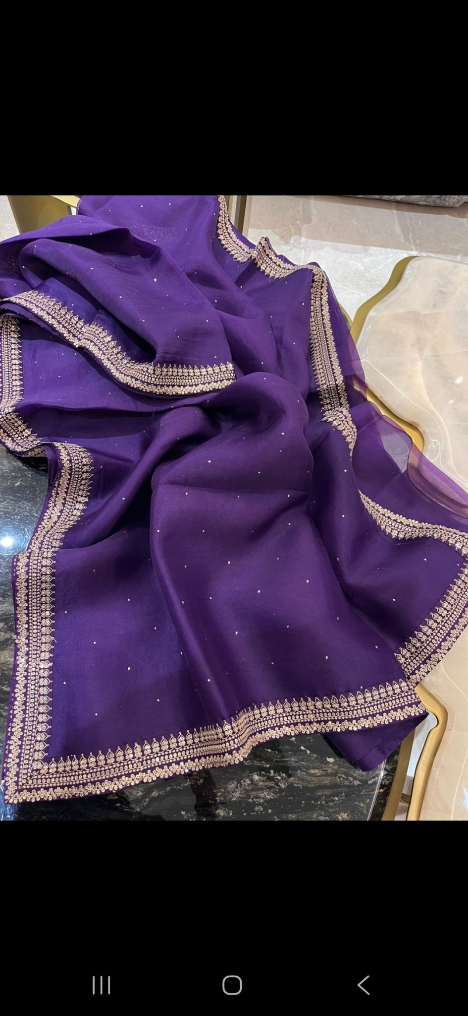 Pure organza saree in mukaish handwork - Kalyanam By Swati