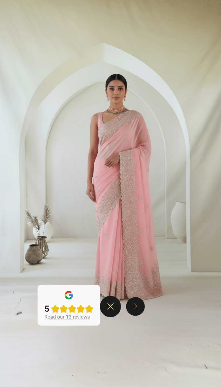 Pure Satin Organza Saree in hand gotapatti work - Kalyanam By Swati